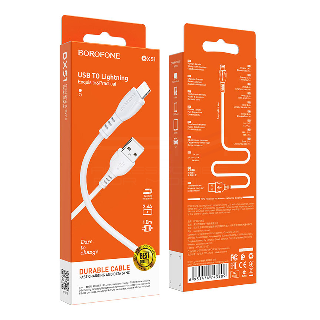 Кабель Borofone BX51 Lightning