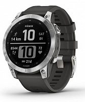 Garmin Fenix 7 серебристый с графитовым ремешком
